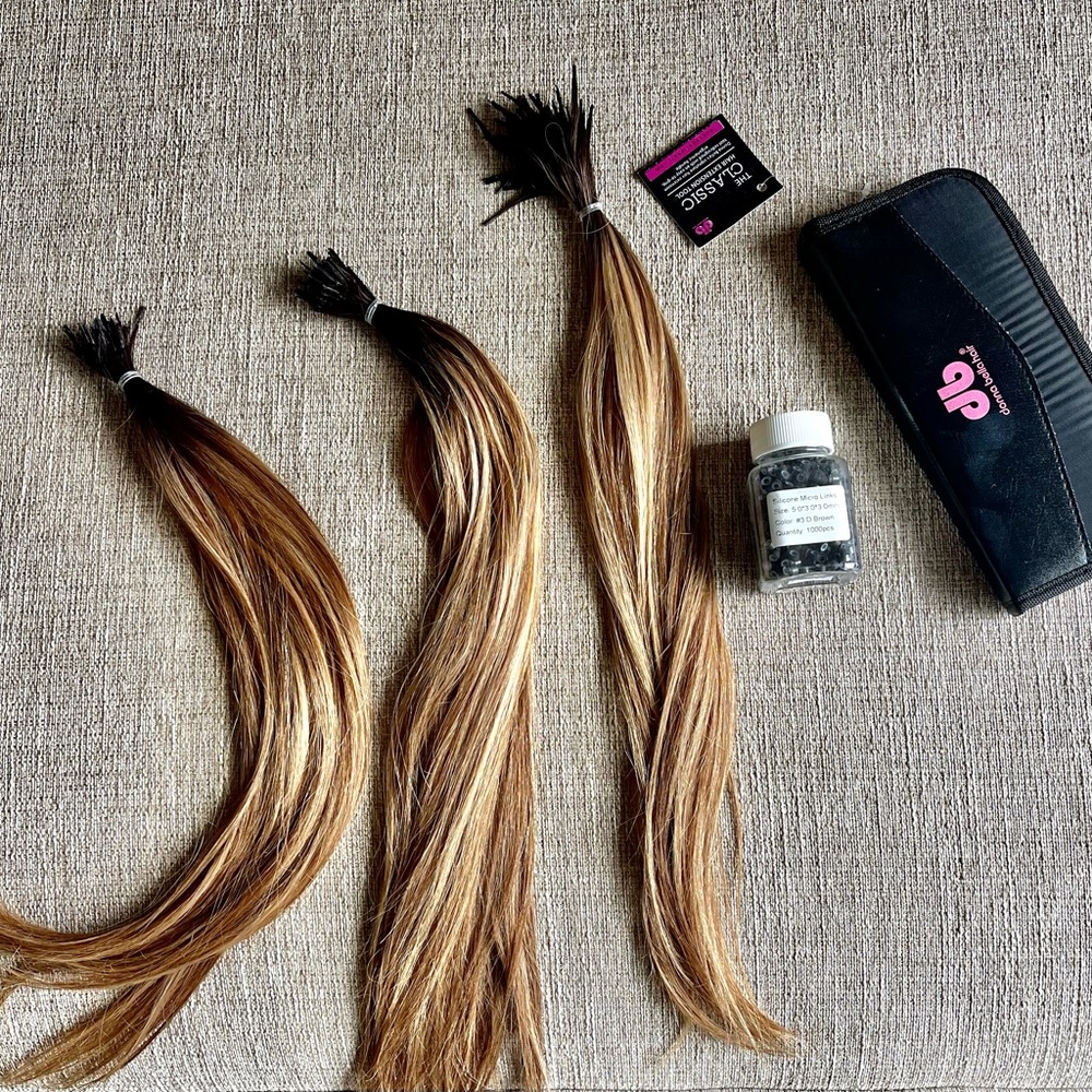Microbeads hair extensions 😍